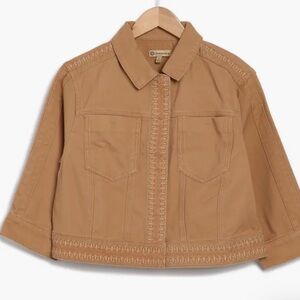 Democracy Embroidered Jean Jacket